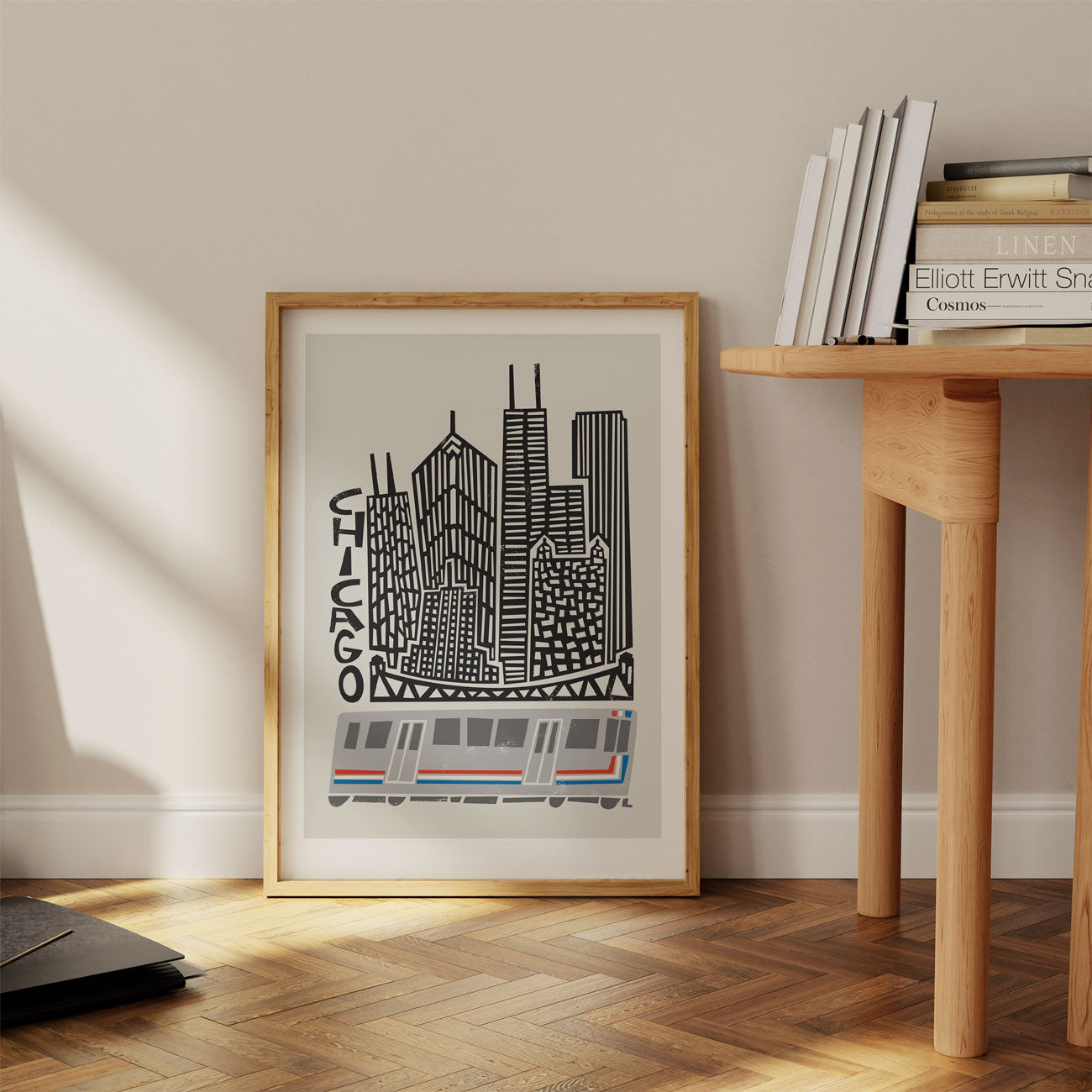 16x20in. canvas/foamcore print, Chicago - Cityscape Painting, giclee print, cityscape wall art, Chicago print hot